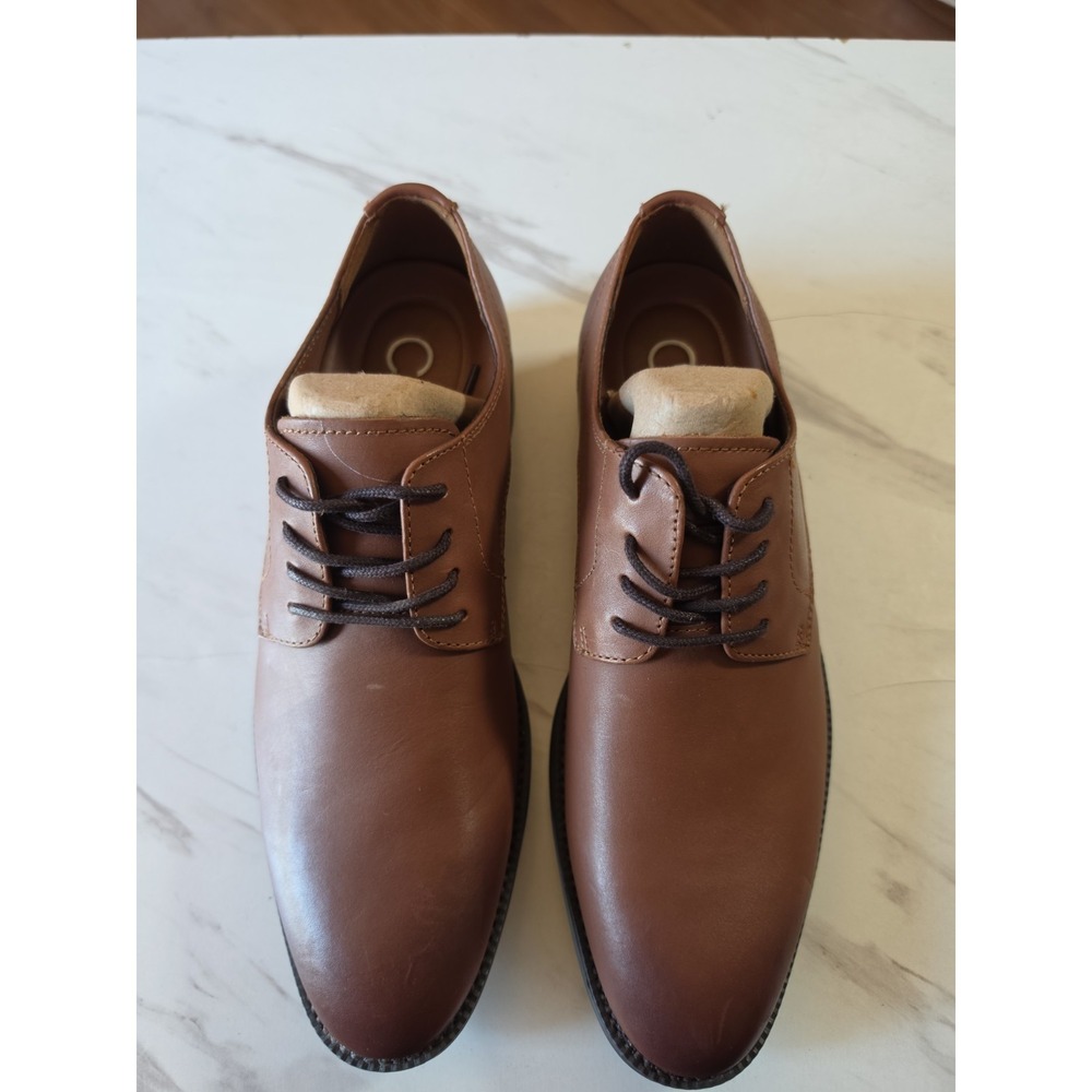 Calvin Klein Men's Carl Smooth Calf Leather Oxford Shoes Brown/Tan Size 7